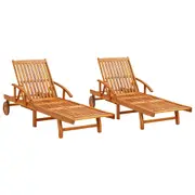 Sun Loungers 2 pcs Solid Wood Acacia vidaXL