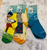 "Sock Panda" Youth Socks- 3PACK (Small 7-12) Pelican, Sea Lion, and Ocean Wave