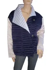 Urban Outfitters S Color-block Satin Jacket Parka Blue Ice Oversize NEW $99