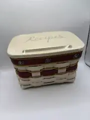 Longaberger Prototype Large Recipe Basket Set With Barn Tacks, And Recipe Cards