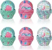 CHENGU 300 Count Mermaid Unicorn Cupcake Liners - Paper, Disposable - Blue-Green - Themed Celebrations, Graduation, Birthday