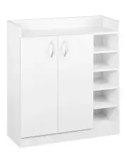[Artiss] Shoe Rack Cabinet 21 Pairs Adjustable Shelves in White Clair