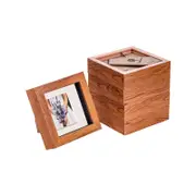 Nicola Spring Acrylic 3D Box Photo Frames with 2" x 2" Mounts - 4" x 4" - Dark Wood - Pack of 5