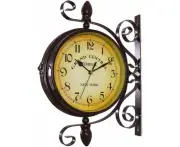 Double Sided Station Clock Garden Station Outdoor Wall Clock Antique Style Clock