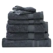 7pc Renee Taylor Bath Towel Set Stella 650 GSM Super Soft Bamboo Cotton Indigo