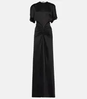 [Victoria Beckham] Victoria Beckham Gathered open-back crêpe satin gown AU 8 black