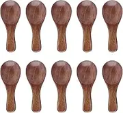 Small Wooden Spoons Mini Nature Spoons for Cooking Condiments Mixing Honey Jam, 10pcs Schima Superba Wood Tea Coffee Sugar Spoons