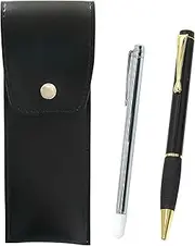 BRSB-701S-T102BP-B Round Button Japanese Pen Case Black Metal Indicator Rod and Midnight Rubber Rotating Ballpoint Pen Set Black