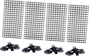 TEHAUX 1set Aquarium Isolation Panel Black Spliced Lattice Plate with Suction Cups for Fish Tank Compartment Division and Breeding Supplies