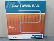 MARTEC 60W HEATED TOWEL RAIL TOWEL RACK WARMER DRYER WHITE WALL MOUNT KIT 240V