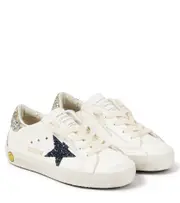 [Golden Goose Kids] Golden Goose Kids Super Star glitter leather sneakers UK 7 white