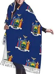 [DRTGEDS] New York State Flag Scarfs For Women Fall Winter Scarves Pashmina Shawls And Wraps For All Season Christmas Gift