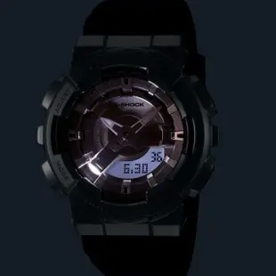 【CASIO 卡西歐】G-SHOCK 金屬色雙顯電子錶-百搭銀 GM-S110-1A