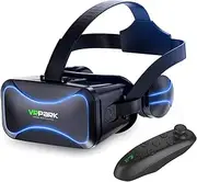 Generic Wireless VR Headset | Color Vision VR Glasses for Kids & Adults | Virtual Reality Goggles Set with Remote Control, Black, Compatible with Smartphone, 120 Degrees FOV, 1.65 inches Lens