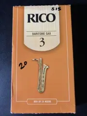 New Rico Baritone Saxophone Sax reeds Strength 3 in open box (20 Reeds) -S15