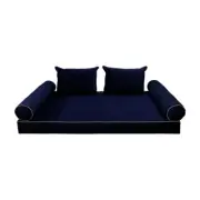 STYLE V4 Twin Velvet Contrast Indoor Daybed Mattress Pillow |COVER ONLY| AD373