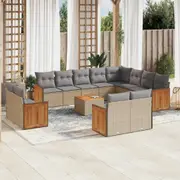 Garden Sofa Set with Cushions Modular Sofa Couch Backyard Poly Rattan vidaXL