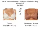 Secret Treasures Women's Full Figure Underwire Lifting Plunge Bras Size 40DD