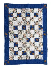 Project Linus Patchwork Quilt Cats, Footballs, Beach Themes Handmade 37” x 53”