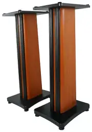 (2) Rockville SS28C Classic Wood 28" Speaker Stands Fits Edifier R1280DB Brown