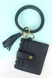 CLEARANCE Black Bangle Keychain with Wallet/ID Holder (Reg. $14.95)