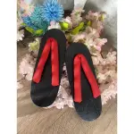 現貨在台 COSPLAY 實用 日本黑燒 女用 紅帶 木屐 鞋 和服 和風 拖鞋 鬼滅 動漫