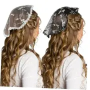 Embroidery Head Covering Flowers Lace Chapel Cap, Mantilla Catholic Veil