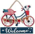 Valery Madelyn 4th of July Decorations for Front Door, Medium, Red White Blue