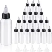 Swpeet 25Pcs Clear Dispensing Bottles with Small Funnels Kit, 2oz Boston LDPE...