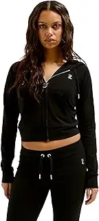 [Juicy Couture] Women's Oola Hoodie Hooded Sweatshirt, Jersey Sweat Jacket with Hood and Zip Hoodie
