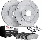 Dynamic Friction Company Front Brakes and Rotors| Hardware Included| Front 5000 Advanced Brake Pads and Rotors Kit| Fits 2017-2023 Jeep Compass