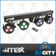 MAX ParBar-4x3W LED Parcan Stage DJ Wash Lighting Set w/ Stand + Remote