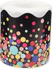 SECFOU 1 Roll Wavy Edge Sticker Adorable Classroom Decal Blackboard Border Paper Bulletin Board Border Round Wavy Border Decor Stickers for Classroom Blackboard Border Sticker