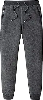 [PEHMEA] Men's Sherpa Lined Sweatpants Winter Warm Athletic Running Jogger Track Pants with Pockets
