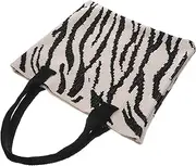 [VALICLUD] Knitted Bags Cheetah Print Purse Tote Purse Beach Mesh Bag Mesh Tote Mesh Beach Bag Wallet for Women Woven Bag for Crochet Tote Woven Bag Ladies Purse Black Polyester