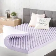 MELLOW Soothing Queen Egg Crate Memory Foam Mattress Topper w/ Lavender Infusion
