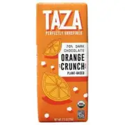 Taza 70% Dark Chocolate Orange Crunch Bar 2.5 Oz Pack Of 4