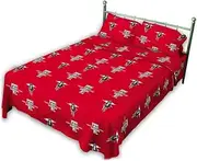 (Twin X-Large) - Texas Tech Red Raiders Printed Sheet Set - White