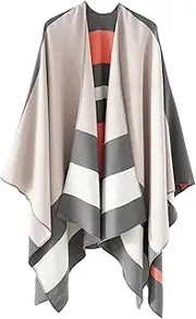 [generic] Women's Shawl Wraps Open Front Poncho Capes Oversized Sweaters Fashion Shawls for Fall