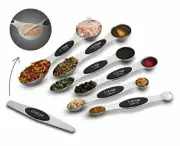 Sperric Magnetic Measuring Spoons - Dual Sided Stainless Steel Kitchen Spoon Set