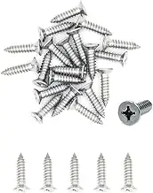 500X NUZAMAS 8G*16 304 Stainless Steel Self-Tapping Screws - Cross Flat Countersunk Head Miniature Wood Screw (ST4.2 * 16)