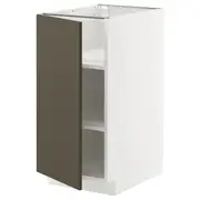 METOD base cabinet with shelves, white/Havstorp brown-beige, 40x60x80 cm