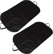 Cabilock 2 Pcs Portable Hanging Garment Bag Medium Dust Cover Clothes Protector Case for Travel Business for Suits Dresses Coats Black