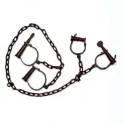 HandmadeAlcatraz -Prison Leg & Hand Adjustable Cuffs With Chain Antique Finish