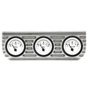 Vintage Finned 3 Gauge Bezel Mount w/ Fuel, Oil and Volt Gauges (for: BMW)