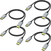 DisplayPort to DisplayPort Cable 6 ft, 5-Pack DP Display Port Cable Adapter Male to Male 4K, 2k@165Hz/ 144Hz for Computer, Docking Station, Monitor and More