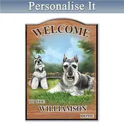 Puppy Love 'Schnauzer' Personalised Welcome Sign
