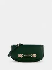 GUESS Green Mimina Flap Crossbody Bag