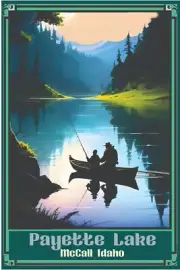 Payette Lake McCall Idaho Fishing Travel Poster 16 x 24 Fish Lakes rivers