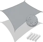 VOUNOT 2m x 3m Sun Shade Sail, Waterproof Outdoor Garden Sails Canopy Patio Party Sunscreen Awning 98% UV Block with Free Rope, Grey